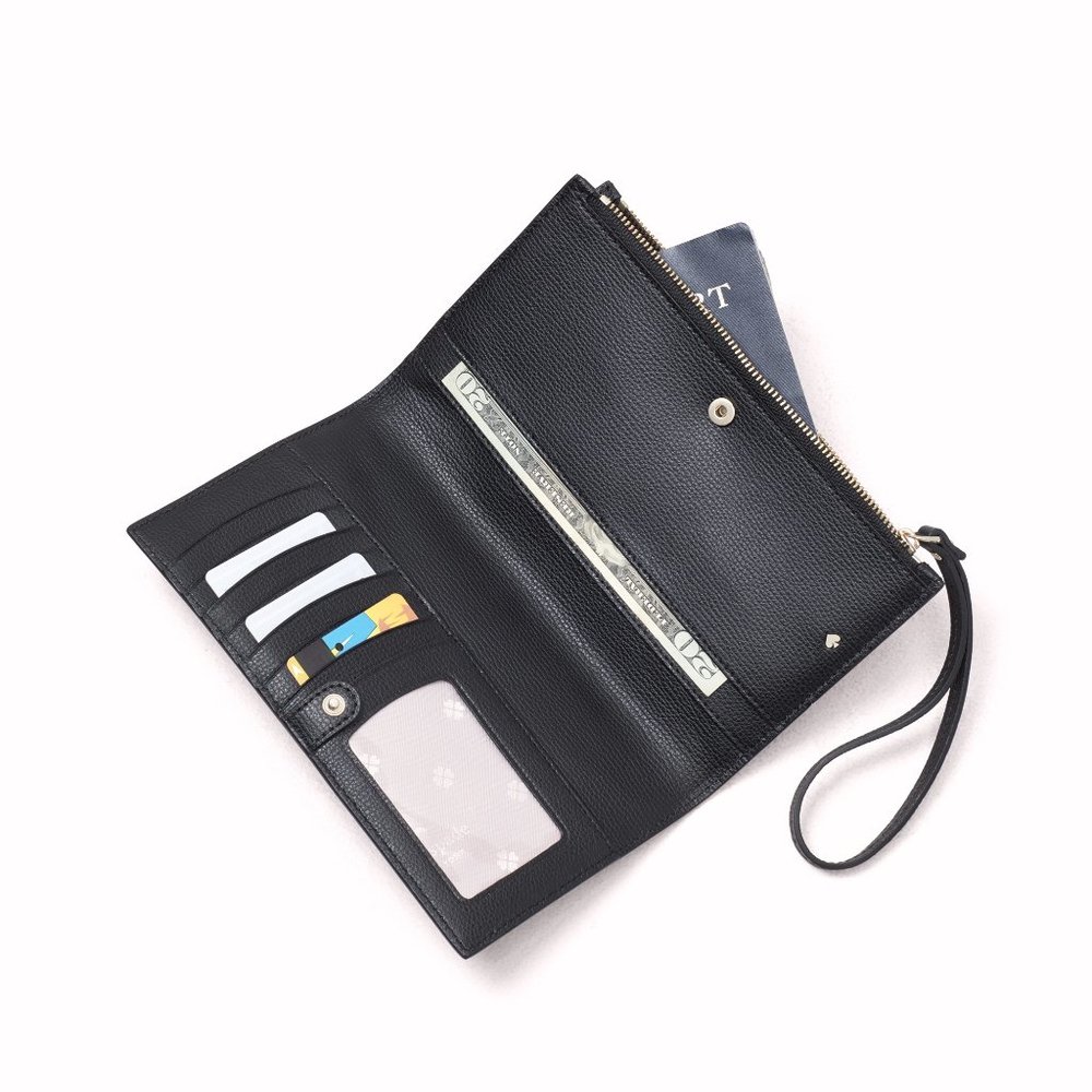 Kate Spade Sylvia Continental Black Wristlet Purse